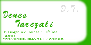 denes tarczali business card